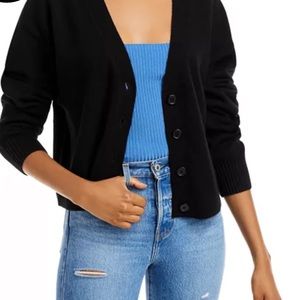 AQUA Cashmere V Neck Cardigan